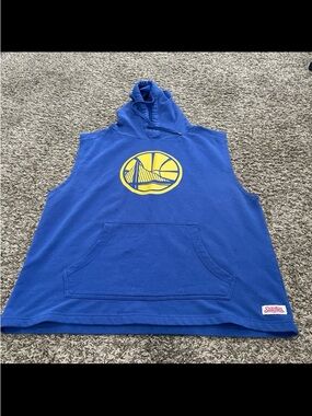 Stitches, Golden State Warriors sleeveless hoodie men’s large